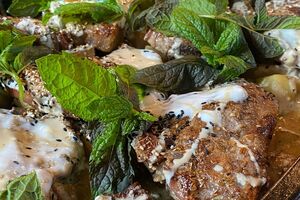 Moroccan lamb chops with tahini and yoghurt