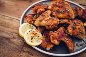Wings with sticky sherry and harissa