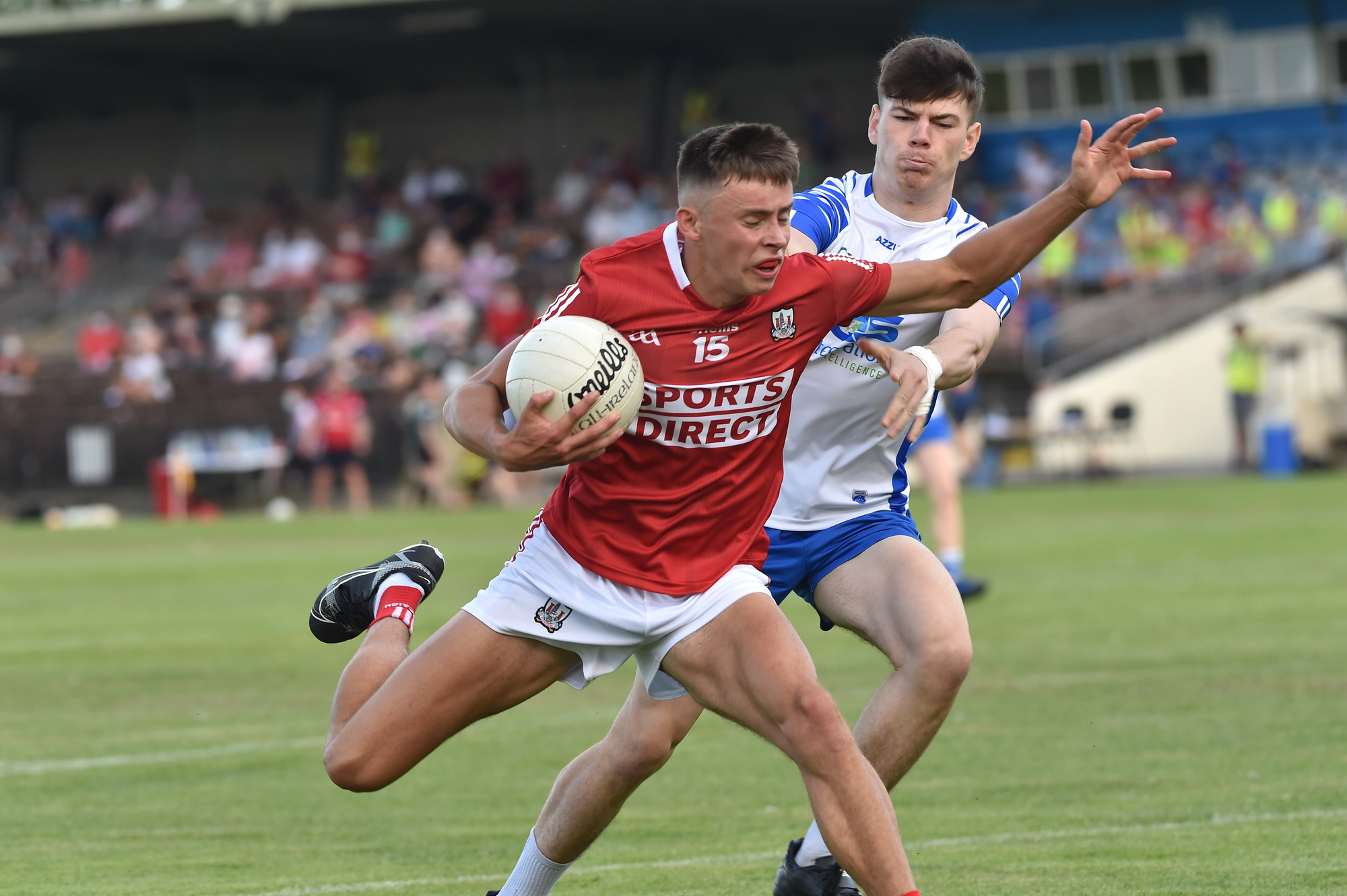  Hugh O'Connor, Cork is tackled by Brayden Dee-Carter, Waterford. Picture Dan Linehan