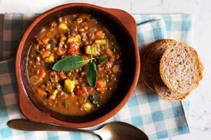 Vegetable and lentil soup