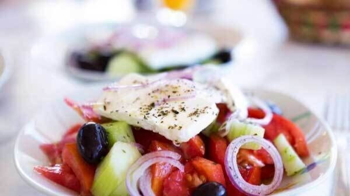 Traditional taverna Greek salad
