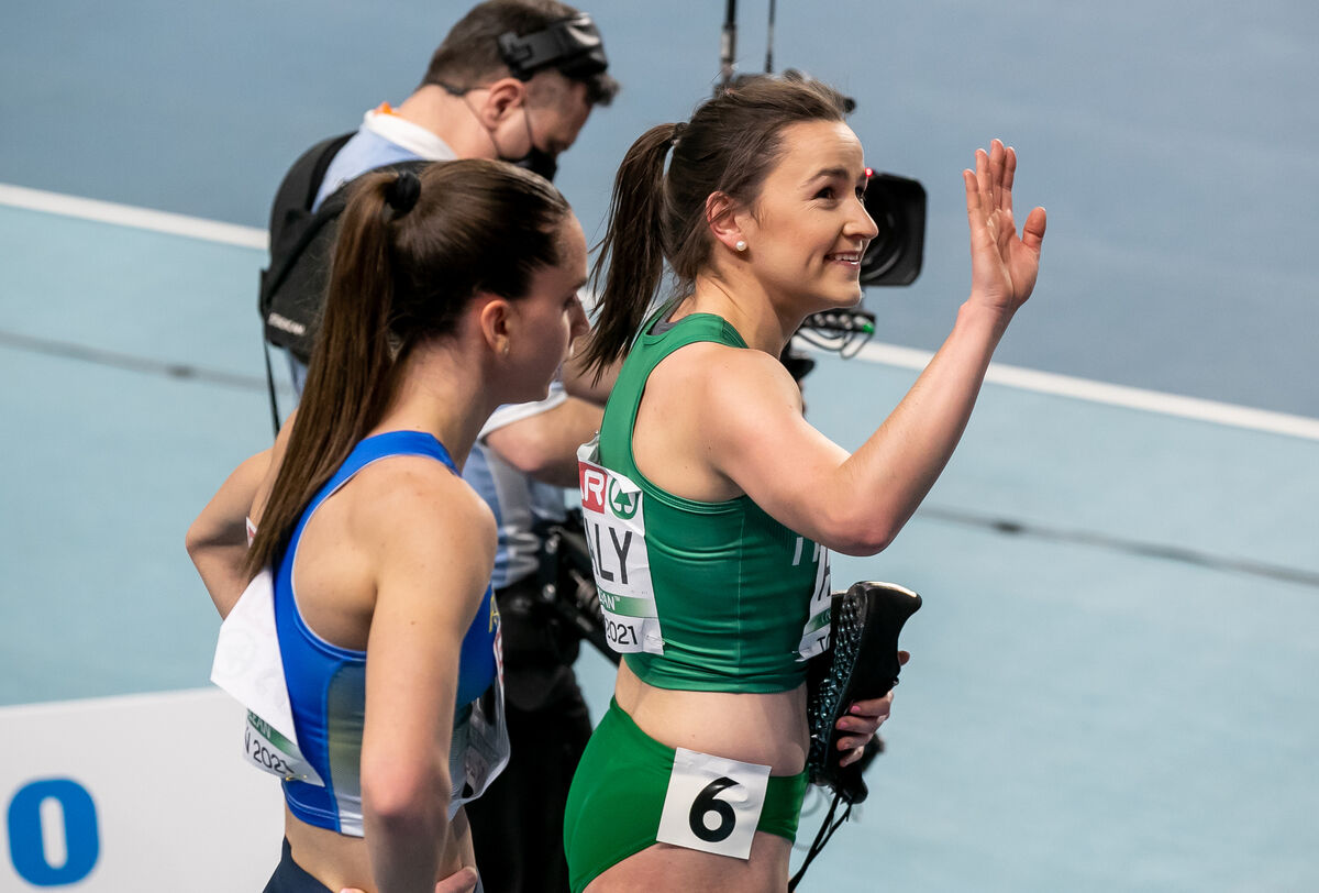 Ireland’s Phil Healy celebrates winning the heat at the European Championships. Picture: INPHO/Morgan Treacy