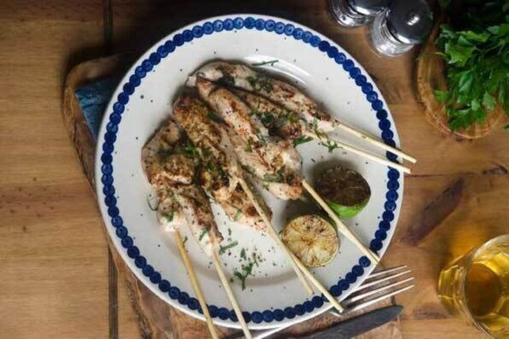 Lime and honey chicken skewers