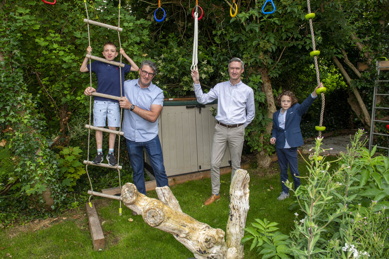  Kevin Egan and Kevin Higgins with their boys Adam and Mackenzie at their home in Douglas, Cork. Picture Dan Linehan