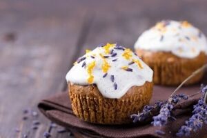 Pumpkin and lavender buns