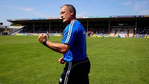 <p>Waterford Manager Liam Cahill celebrates at the final whistle. Picture INPHO/Ryan Byrne</p>