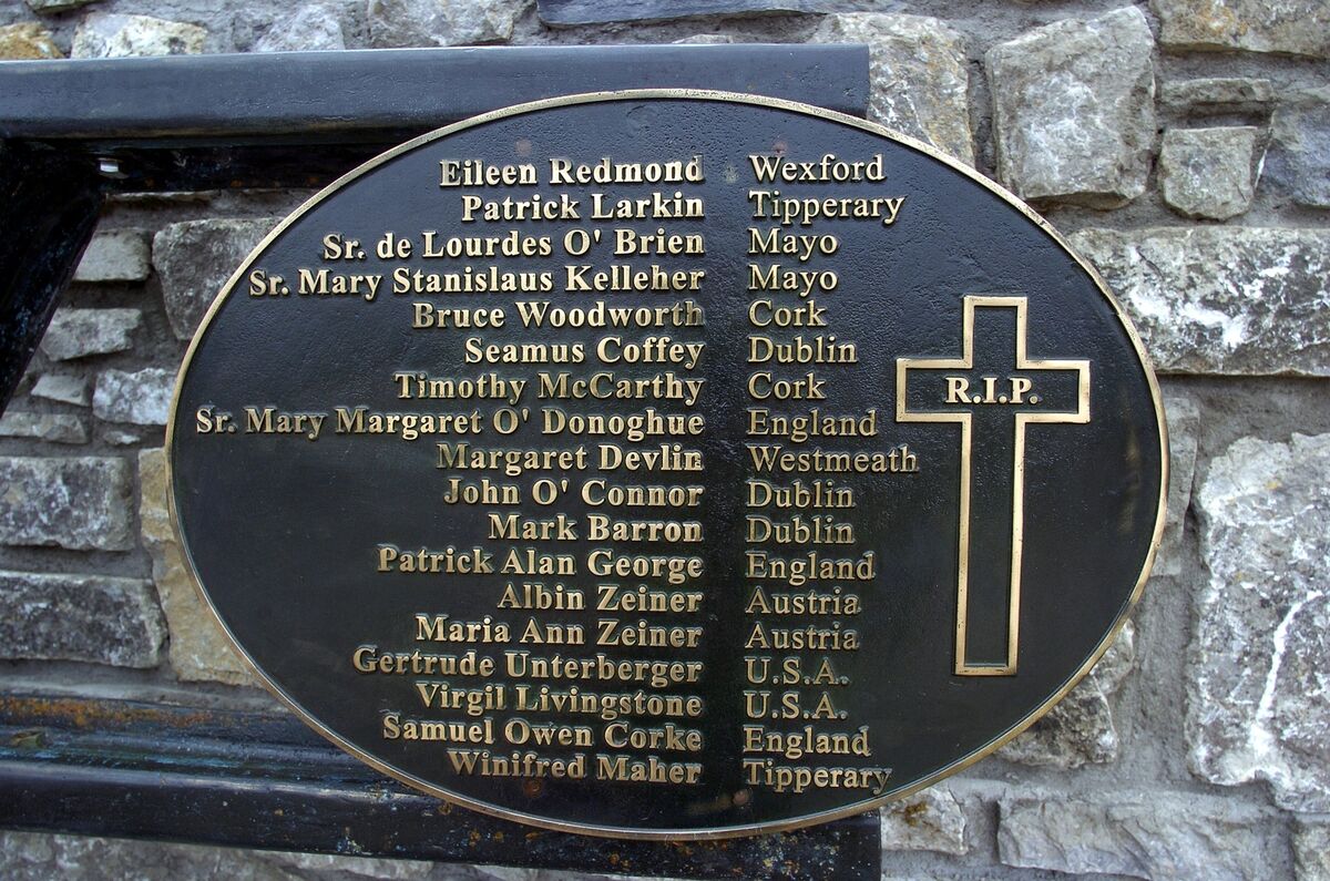 The names on the memorial for the Buttevant Rail Disaster. Picture: Denis Minihane.