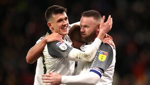 <p>Jason Knight and Wayne Rooney </p>