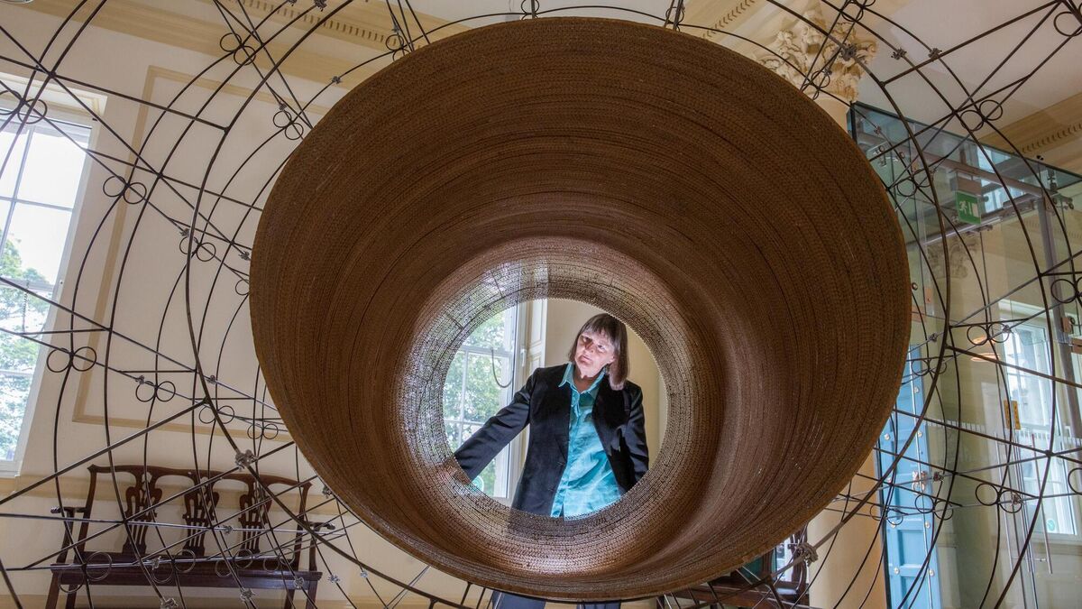 Maud Cotter, looking through her work ‘matter of fact’ at the Hugh Lane Gallery. Picture: Naoise Culhane