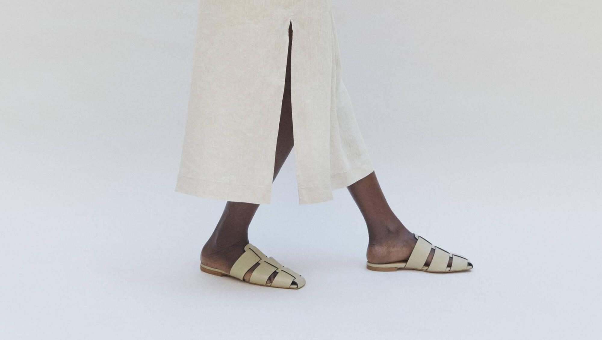 Keep things cool and neutral with gladiator style sandals as seen at Arket.