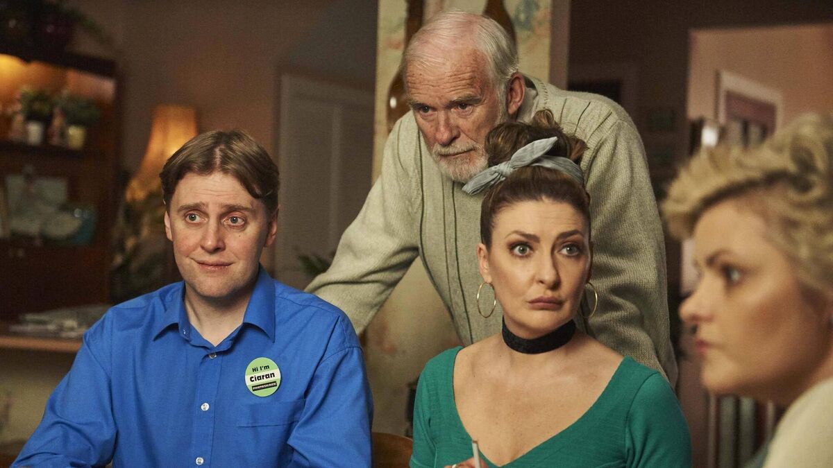 Beamish on left as Ciaran in Derry Girls. 