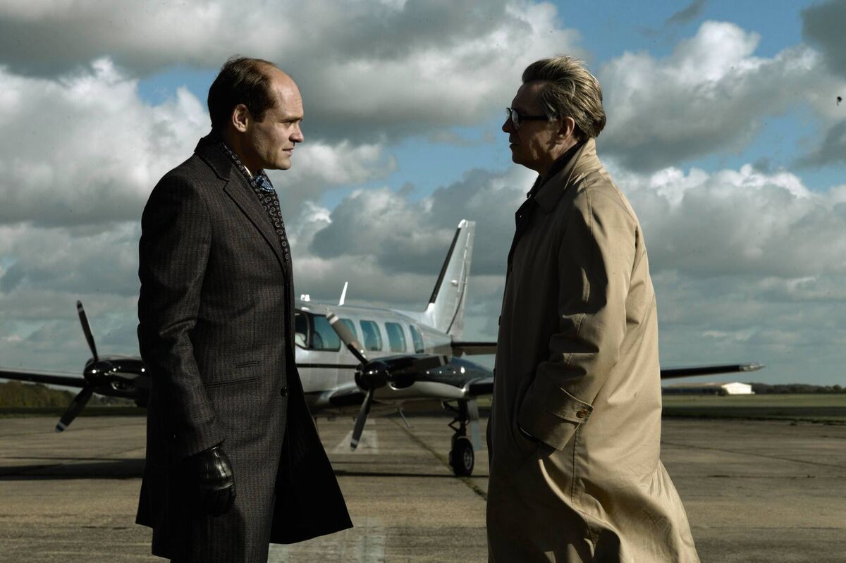 David Denick as Toby Esterhase and Gary Oldman as George Smiley. Picture: PA Photo/Studio Canal