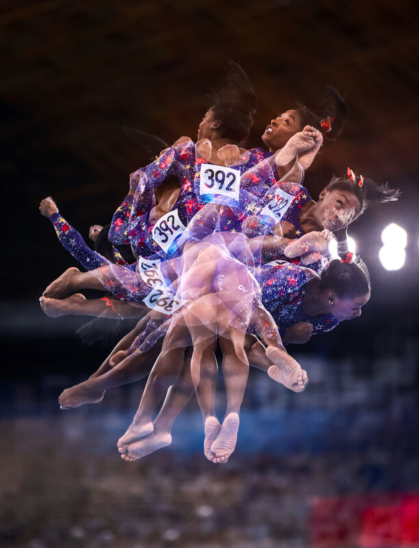 SNAPSHOT OF HISTORY: Bryan Keane’s shot of Simon Biles competing on the vault last weekend. Picture: Bryan Keane/Inpho
                    