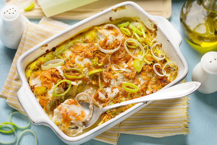 Fish and vegetable gratin