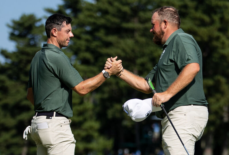 Ireland’s Rory McIlroy and Shane Lowry. Picture: INPHO/James Crombie