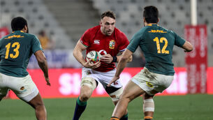 <p>The British &amp; Irish Lions' Jack Conan comes up against Damian de Allende of South Africa. Picture: INPHO/Dan Sheridan</p>