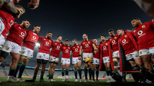 <p>British &amp; Irish Lions Captain Alun Wyn Jones speaks to the team after the second Test. Picture: INPHO/Dan Sheridan</p>