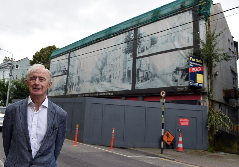 Cllr James Kennedy at the fomer Central hotel building on Main street, Mallow