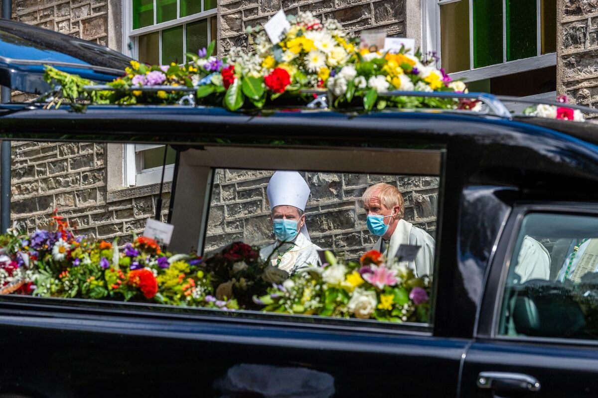 A member of Fr Con Cronin’s family urged those who attended and who watched a live stream of the funeral mass from West Cork not to be sad. Picture: Andy Gibson.