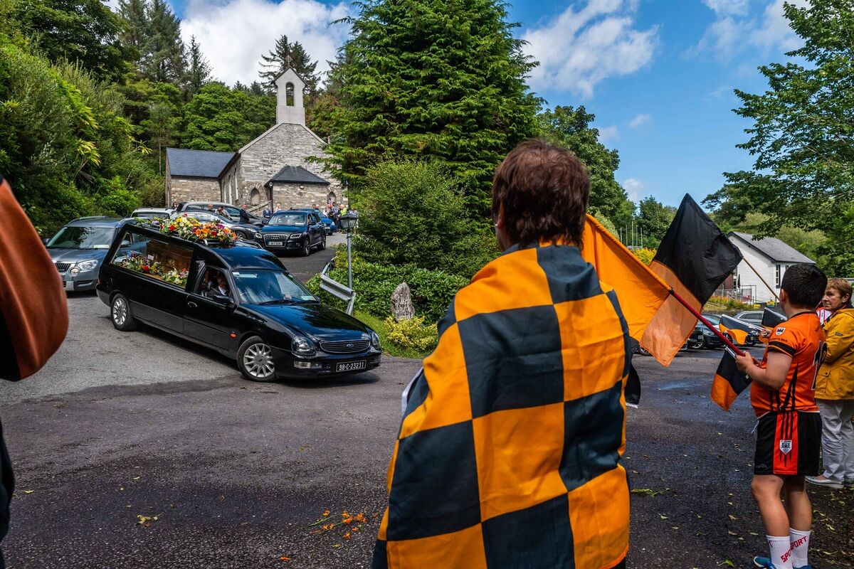 Mourners were told that early in the pandemic, the Kiltegan Fathers updated their funeral wishes and Fr Cronin chose Coomhola church in his native Bantry for his funeral mass. Picture: Andy Gibson.