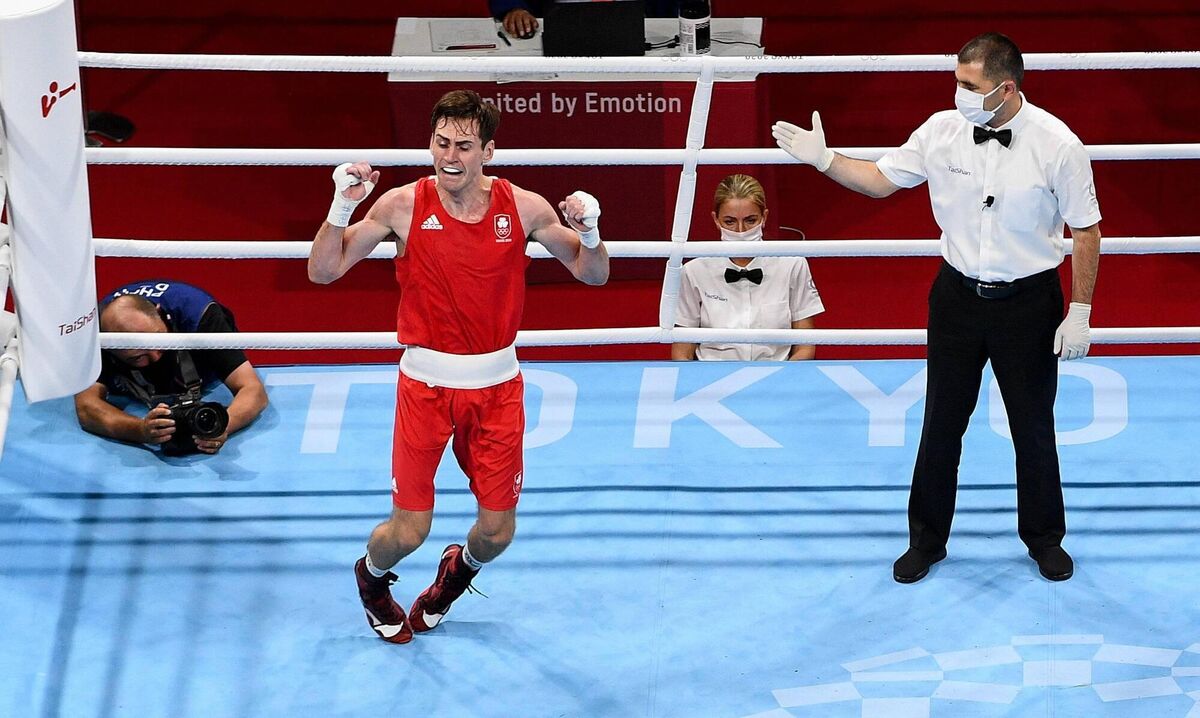 I IS FOR INJURY: An ankle injury, possibly sustained in celebrating his welterweight quarter-final victory, deprived Ireland’s Aidan Walsh of the chance to fight for Olympic silver or gold. Picture: Stephen McCarthy/Sportsfile I IS FOR INJURY: An ankle injury, possibly sustained in celebrating his welterweight quarter-final victory, deprived Ireland’s Aidan Walsh of the chance to fight for Olympic silver or gold. Picture: Stephen McCarthy/Sportsfile