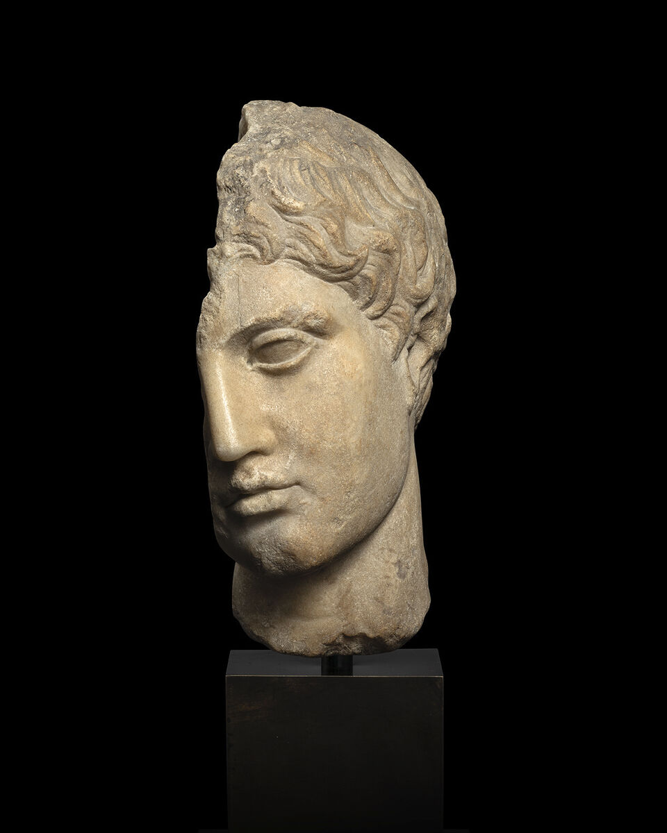  A 1st/2nd century AD marble Head Fragment of a Polykleitan Youth at TEFAF. Picture: Kallos Gallery, London