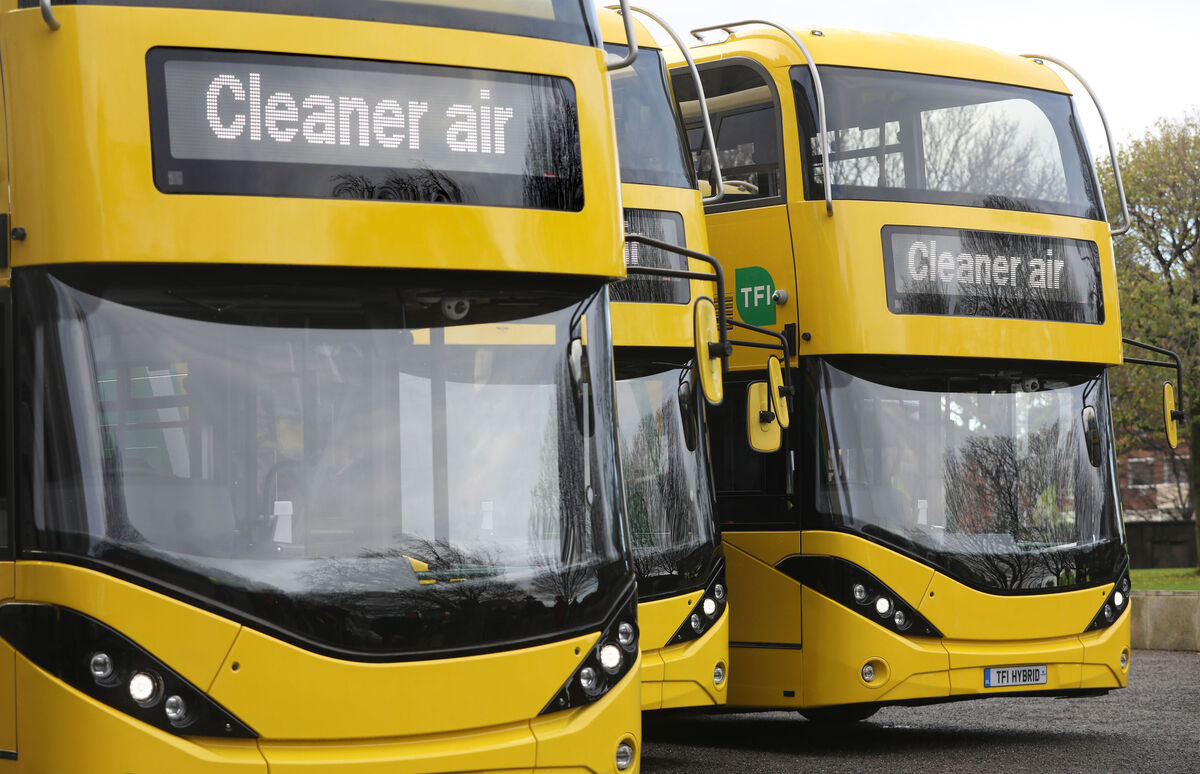 The delivery last December of the first 10 double-deck hybrid buses for use by Dublin Bus and Bus Éireann. File picture: Leah Farrell/RollingNews.ie