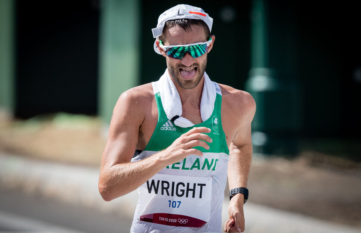 Alex Wright competing in the Men’s 50k Race Walk. Picture: INPHO/Morgan Treacy