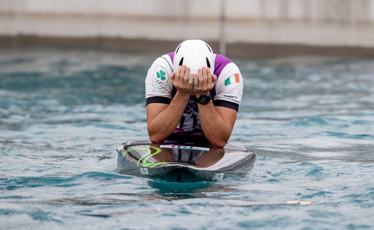 Liam Jegou dejected after finishing with a time of 208.39. Picture: INPHO/Morgan Treacy