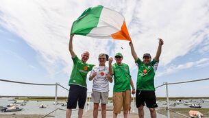 <p>IRISH Fans in Faro on 2015: Uefa have sad no tickets will be allocated to away supporters for the Republic's World Cup qualifier against Portugal on the Algarve next month. Picture: David Maher</p>