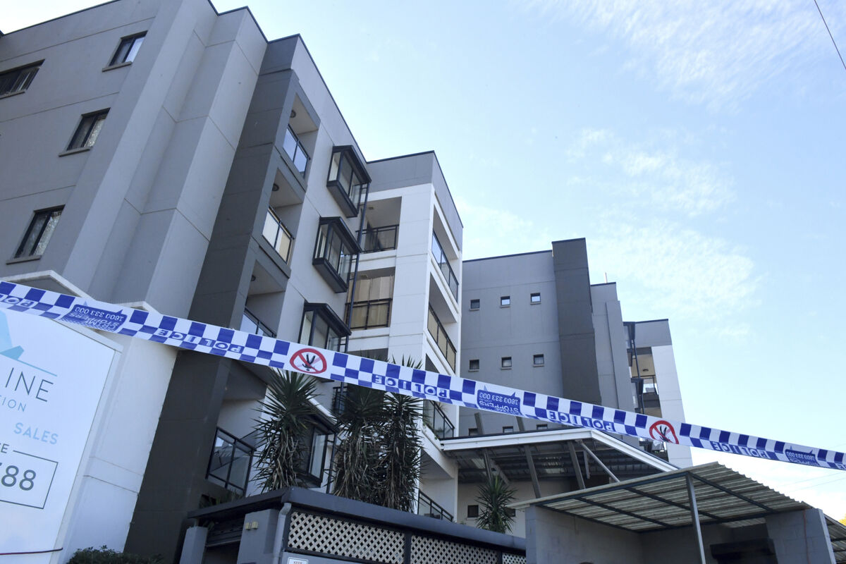 Police tape is seen at a lock downed apartment building at Devitt Street in the south western suburb of Blacktown in Sydney  in July 2021.  Picture: Mick Tsikas/AAP Image via AP
