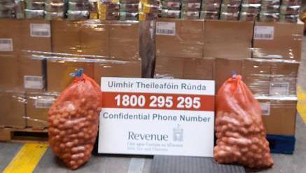 Smuggled tobacco concealed as potatoes discovered on vessel arrived from Rotterdam