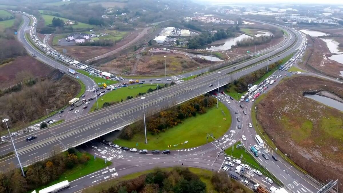 An aerial view of the Dunkettle Interchange. Picture: Dunkettle Interchange