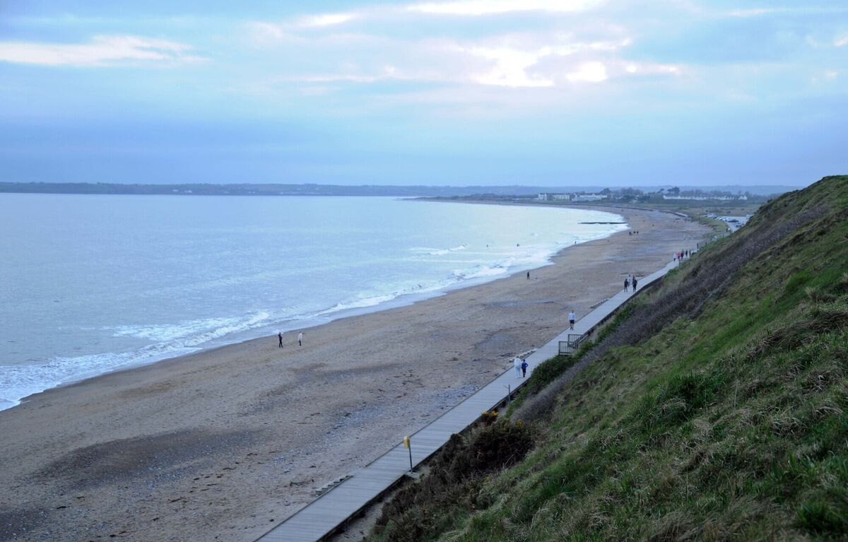 Youghal beach with boardwalk in the foreground