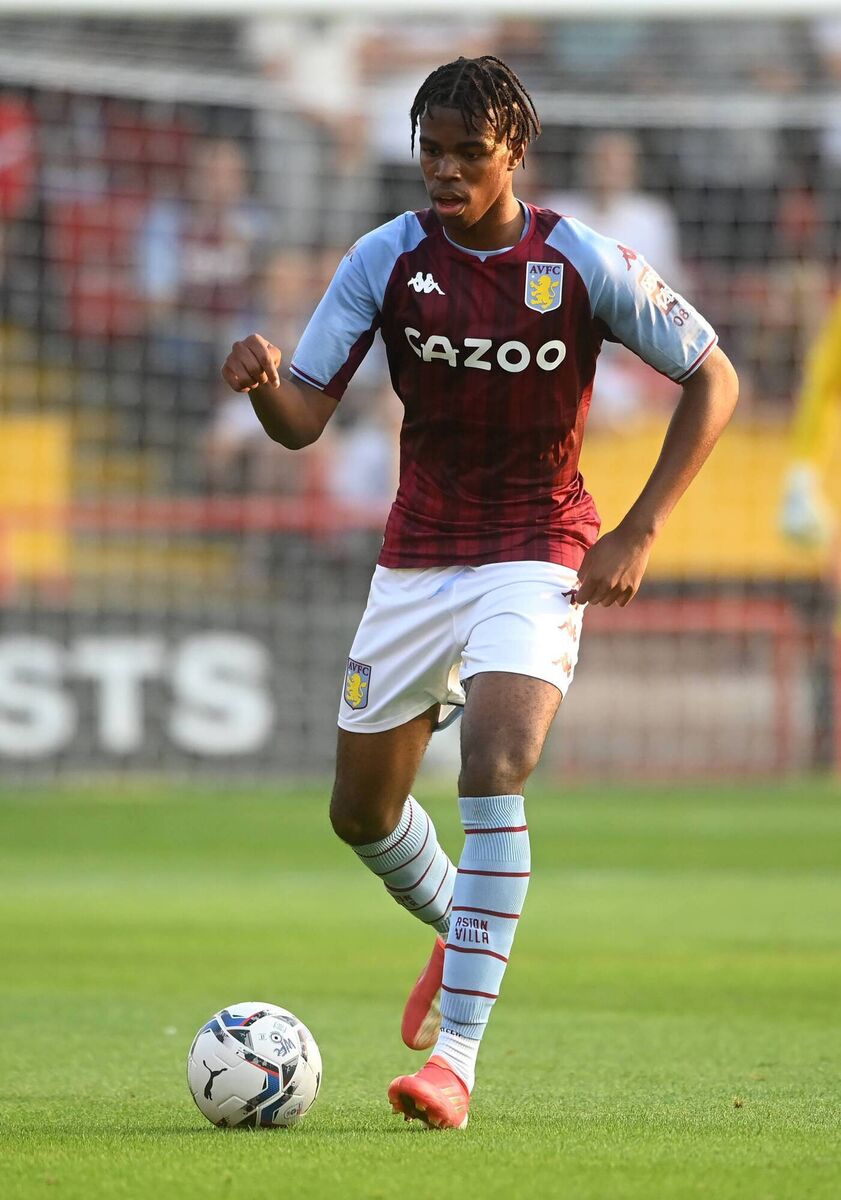 Carney Chukwuemeka of Aston Villa in action during the pre-season match against Walsall. Picture: Michael Regan/Getty Images