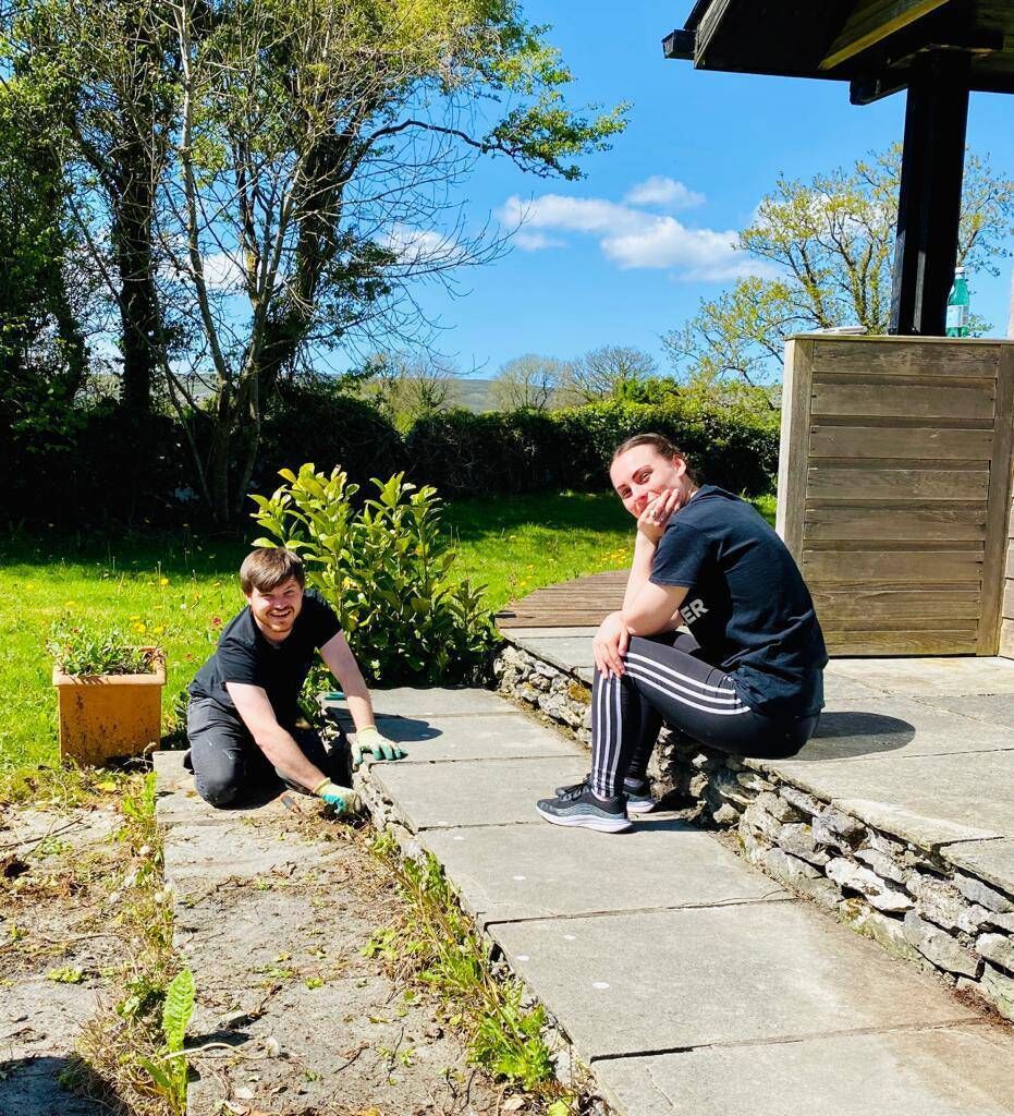 The patio area of The Beekeepers during the restoration work.