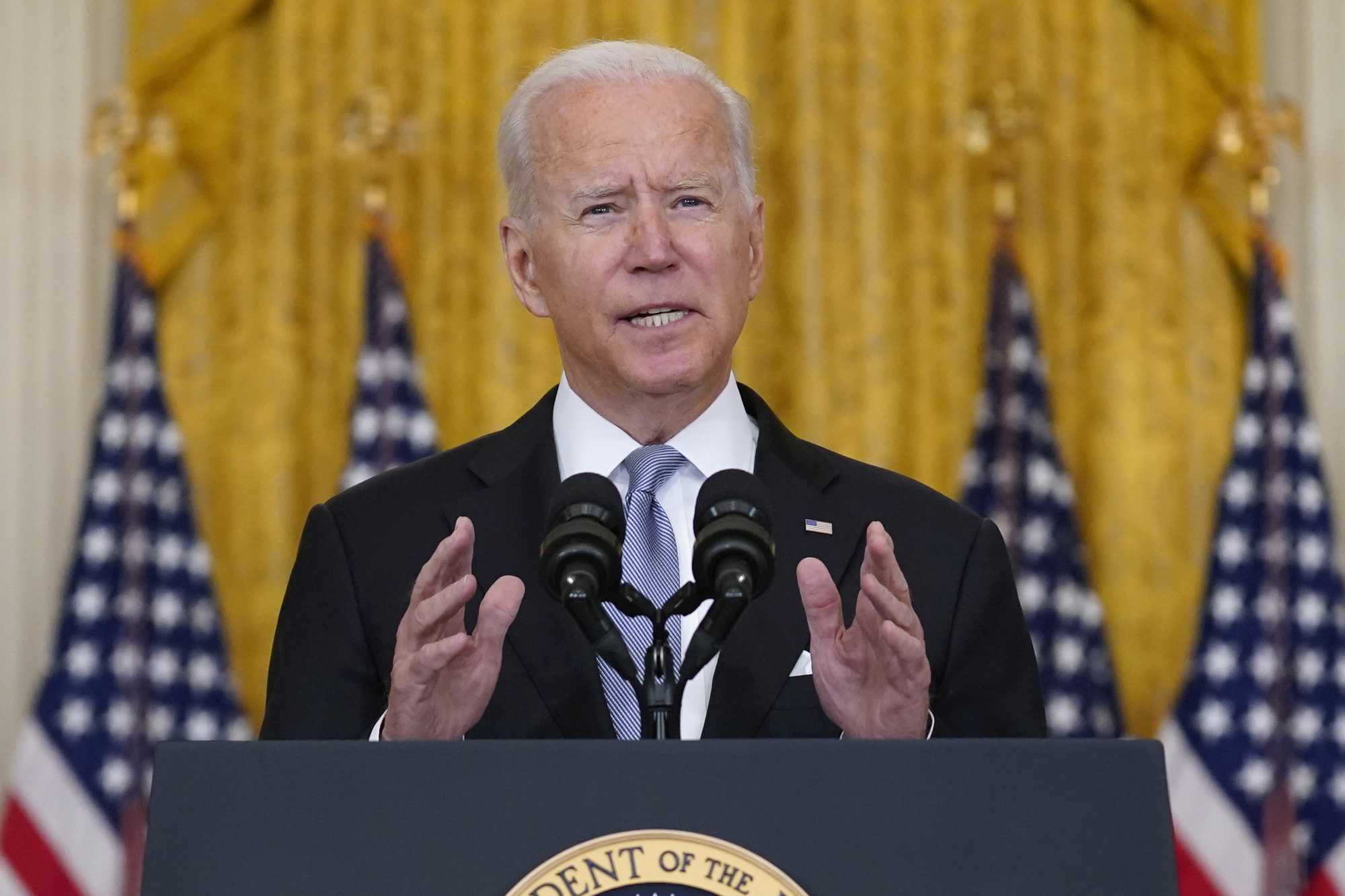 Joe Biden says he stands 'squarely behind' decision to withdraw US troops from Afghanistan