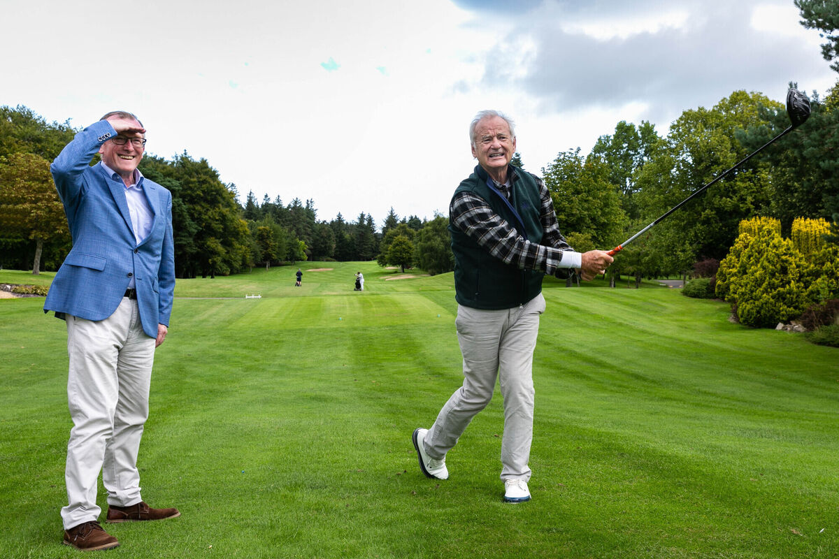 Bill Murray gets in the swing of things at Druid's Glen, Co Wicklow.
