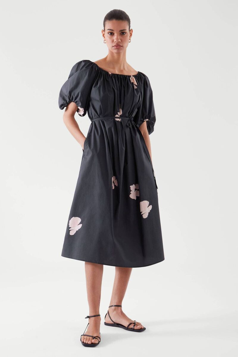 Floral off-the-shoulder midi dress, COS, 89