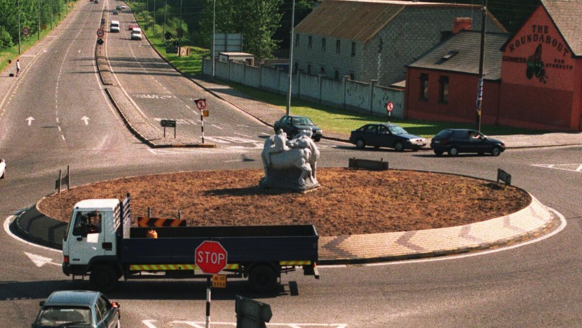 The sculpture's former location on the Mallow Roundabout. 