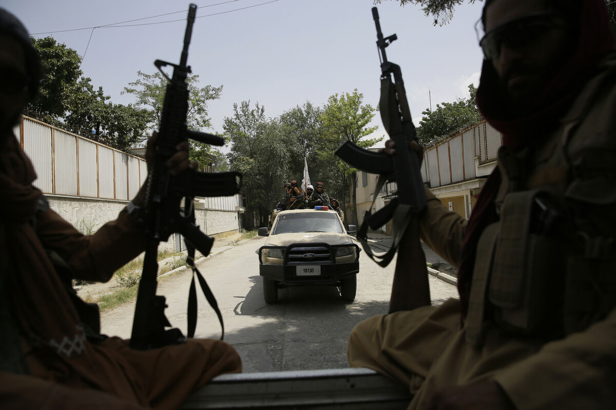 Taliban fighters patrol in Kabul on Thursday. Picture: AP /Rahmat Gul
