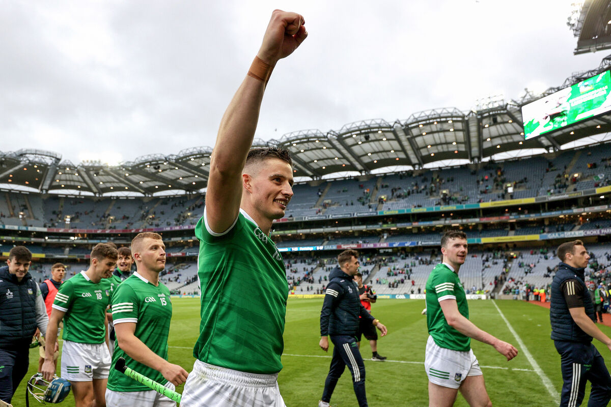 Limerick's Gearoid Hegarty celebrates after the win over Waterford. Picture: INPHO/Laszlo Geczo