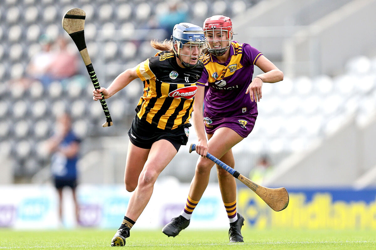 Kilkenny's Mary O’Connell and Sarah O'Connor of Wexford. Picture: INPHO/Laszlo Geczo Kilkenny's Mary O’Connell and Sarah O'Connor of Wexford. Picture: INPHO/Laszlo Geczo