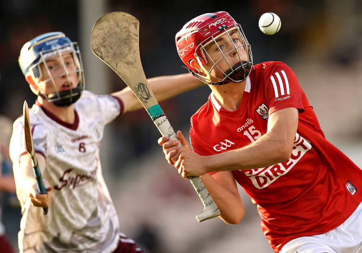 Galway's Joshua Ryan and William Buckley of Cork. Picture: INPHO/James Crombie