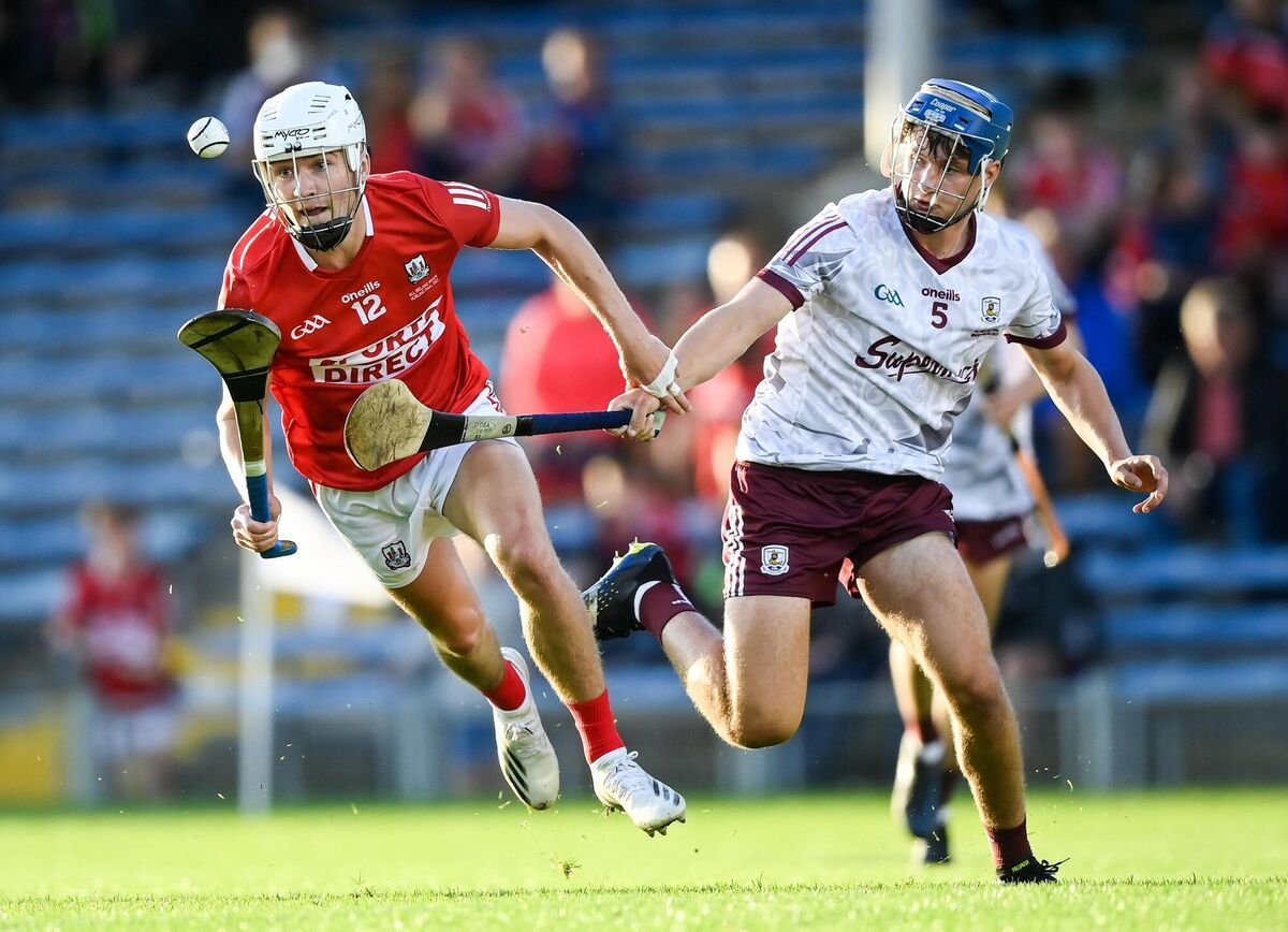 David Cremin of Cork in action against Dylan Dunne of Galway. Picture: Stephen McCarthy/Sportsfile