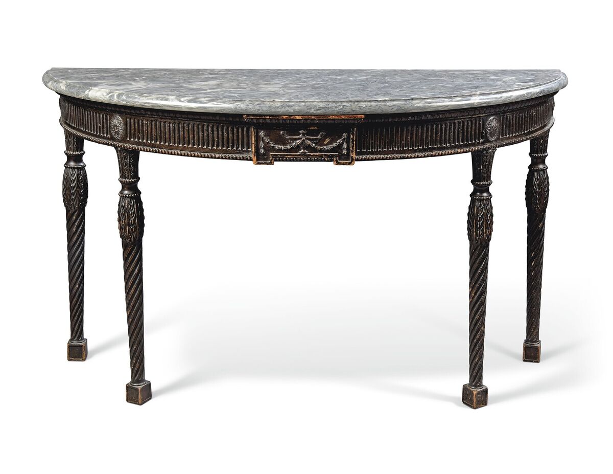 A George III grained pine side table c1780, possibly Irish. A George III grained pine side table c1780, possibly Irish.