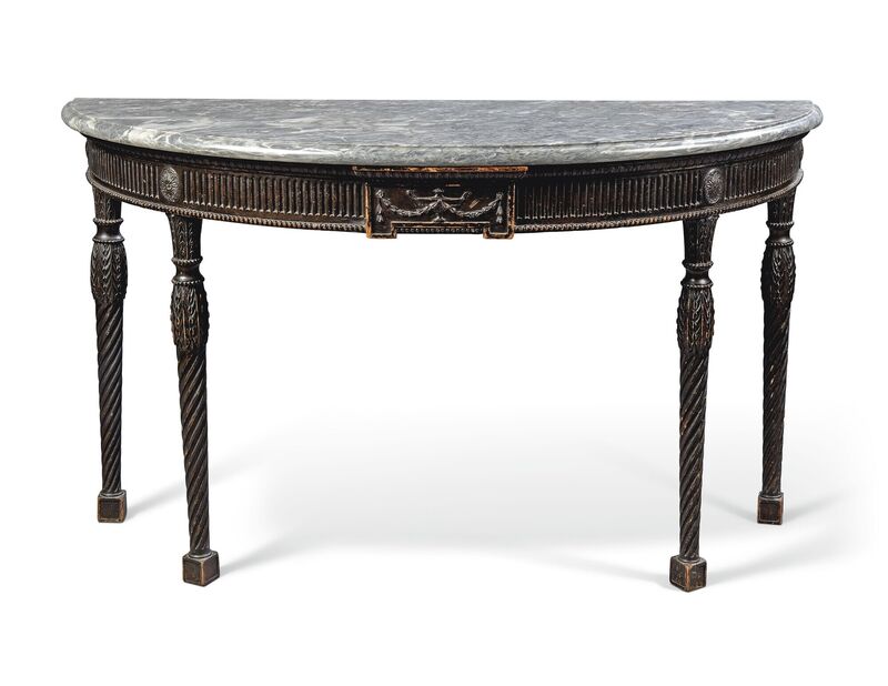 A George III grained pine side table c1780, possibly Irish. 