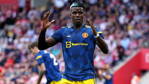 <p>Paul Pogba was left frustrated by a draw at Southampton (Andrew Matthews/PA)</p>