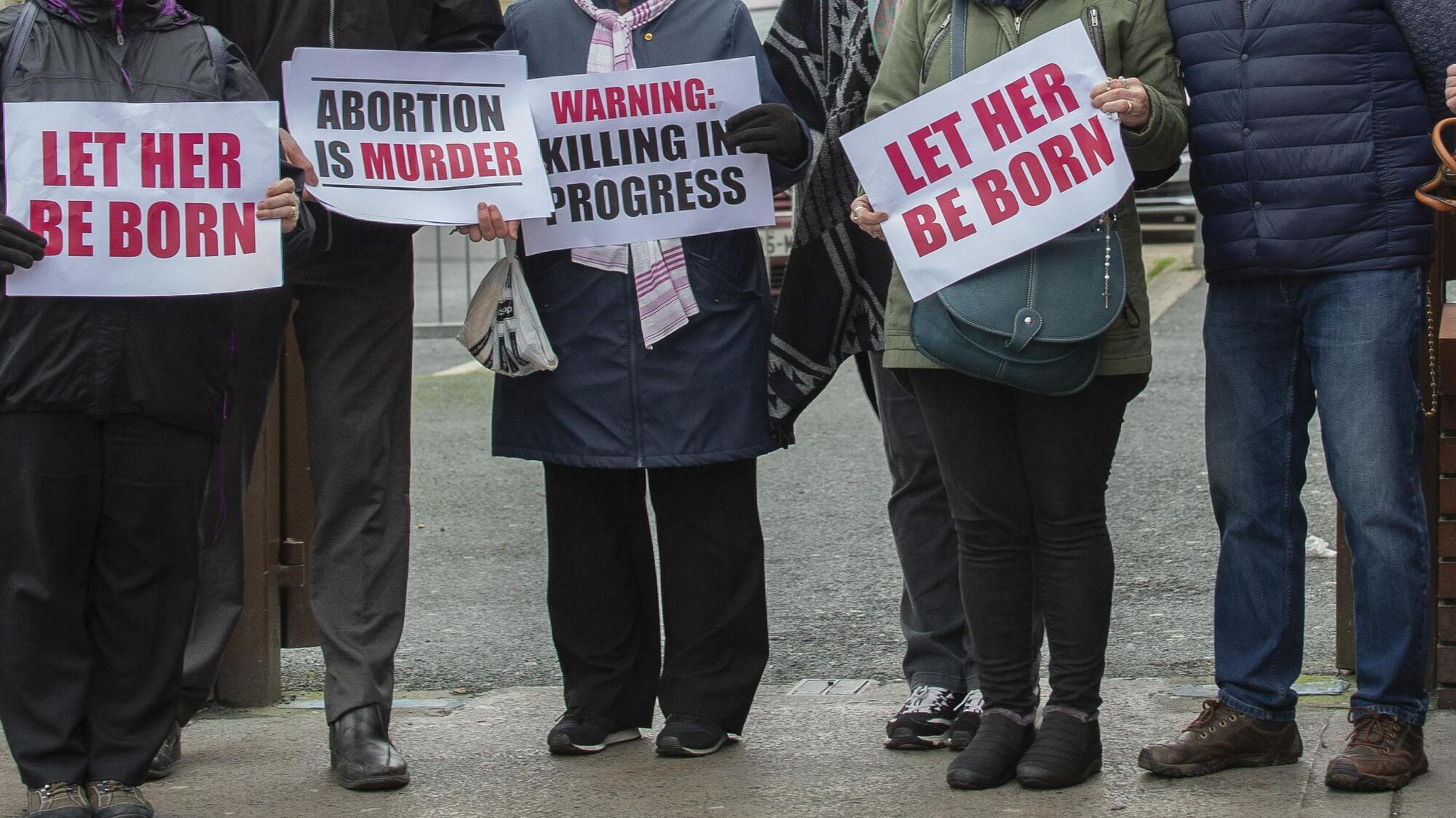 A protest against abortion at the gates of Our Lady of Lourdes Hospital in Drogheda. Picture Ciara Wilkinson