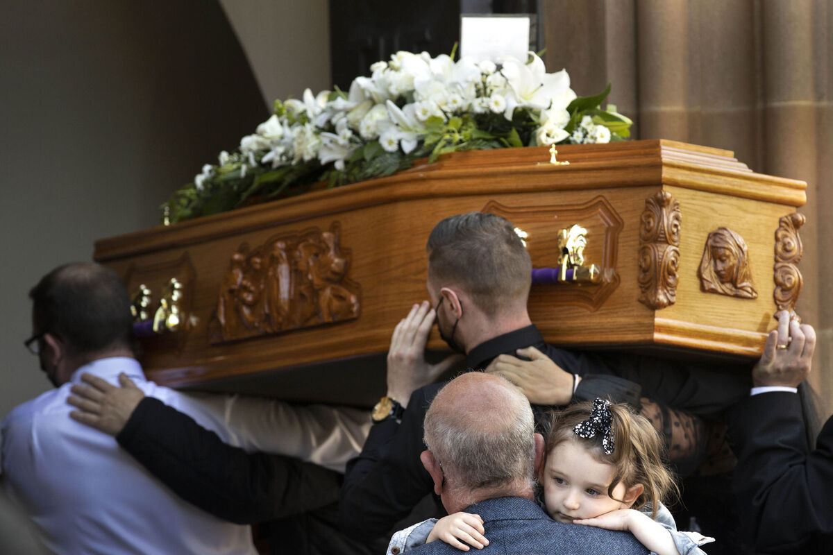 The mother-of-four was laid to rest on Monday. Picture: Liam McBurney/PA Wire The mother-of-four was laid to rest on Monday. Picture: Liam McBurney/PA Wire